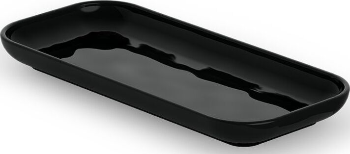 Porzellan Badezimmertablett 24,2 cm oval schwarz