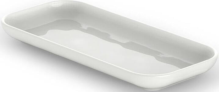 Porzellan Badezimmertablett 24,2 cm oval weiß