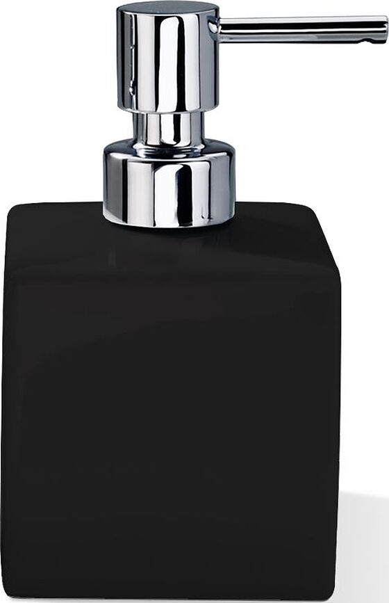 Porzellan Soap dispenser 14 cm square chrome-black