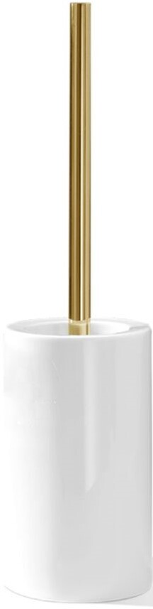 Porzellan Toilettenbürste gold-weiß