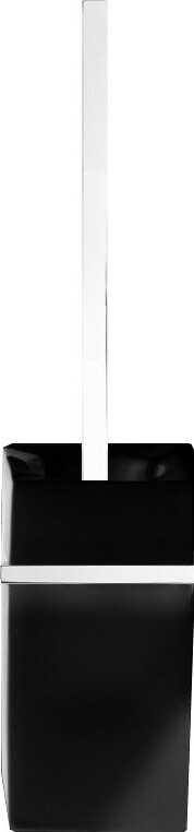 Porzellan Toilettenbürste quadratisch chrom-schwarz für die Wand