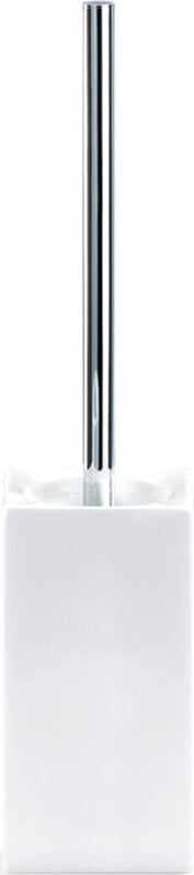 Porzellan Toilettenbürste quadratisch chrom-weiß