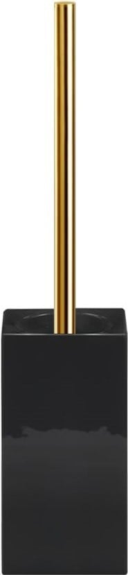 Porzellan Toilettenbürste quadratisch gold-schwarz