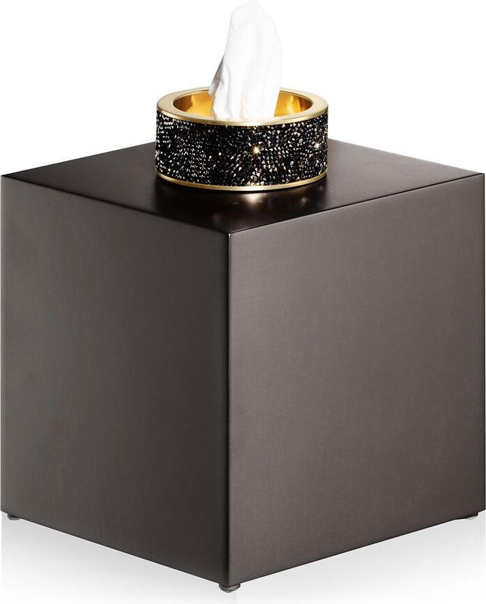 Rocks Boîte à Mouchoirs, métal foncé, or mat