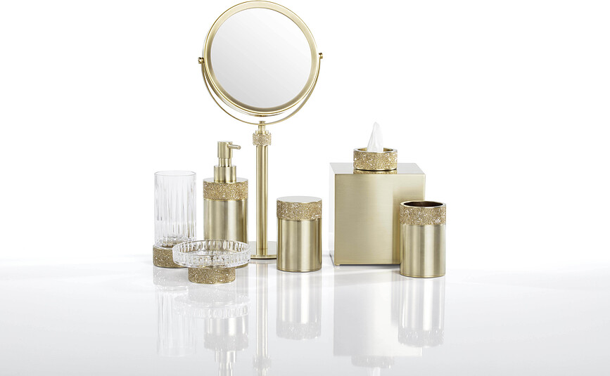 Rocks Držač za četkice rebrasti tamni metal mat