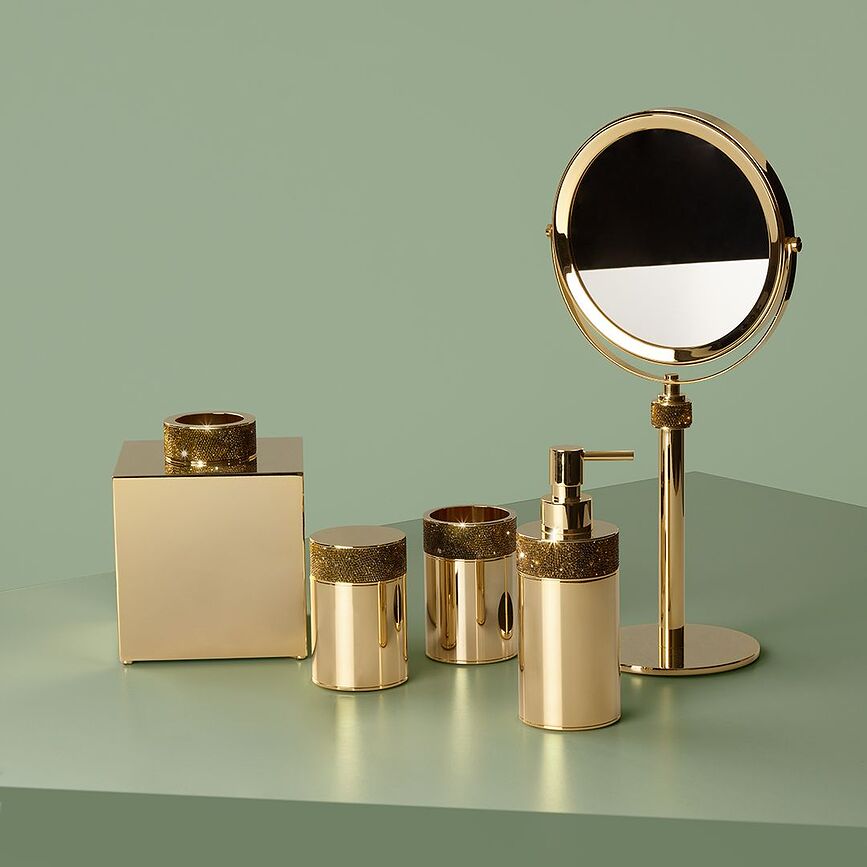 Rocks Miroir Cosmétique grossissant x5, métal foncé mat