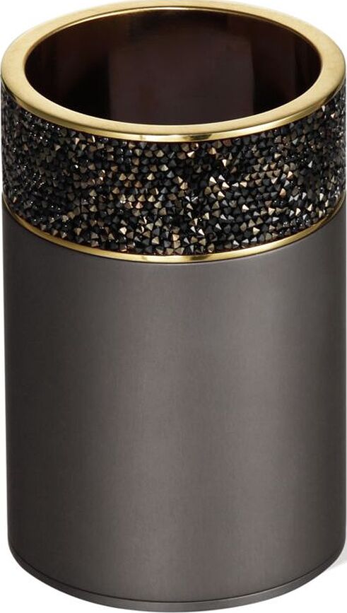 Rocks Porte-brosses à dents, métal foncé, or mat