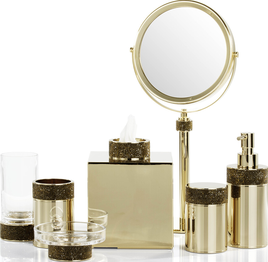 Rocks Porte-Savon, en métal foncé, finition or mat