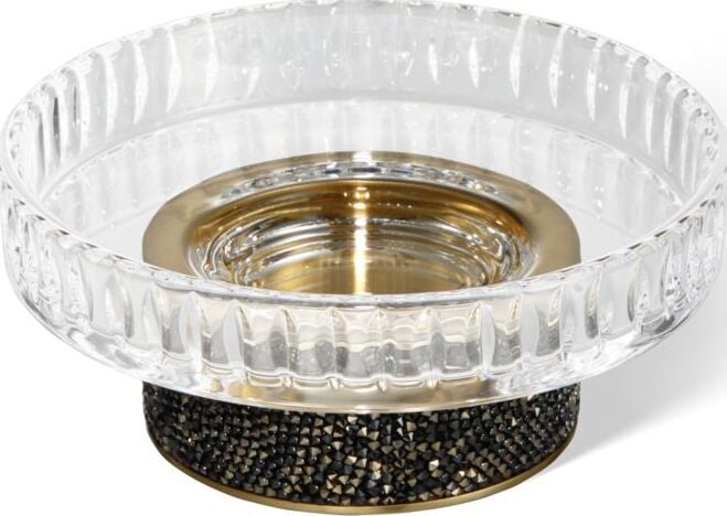 Rocks Seifenschale geriffelt dunkles Metall matte - gold