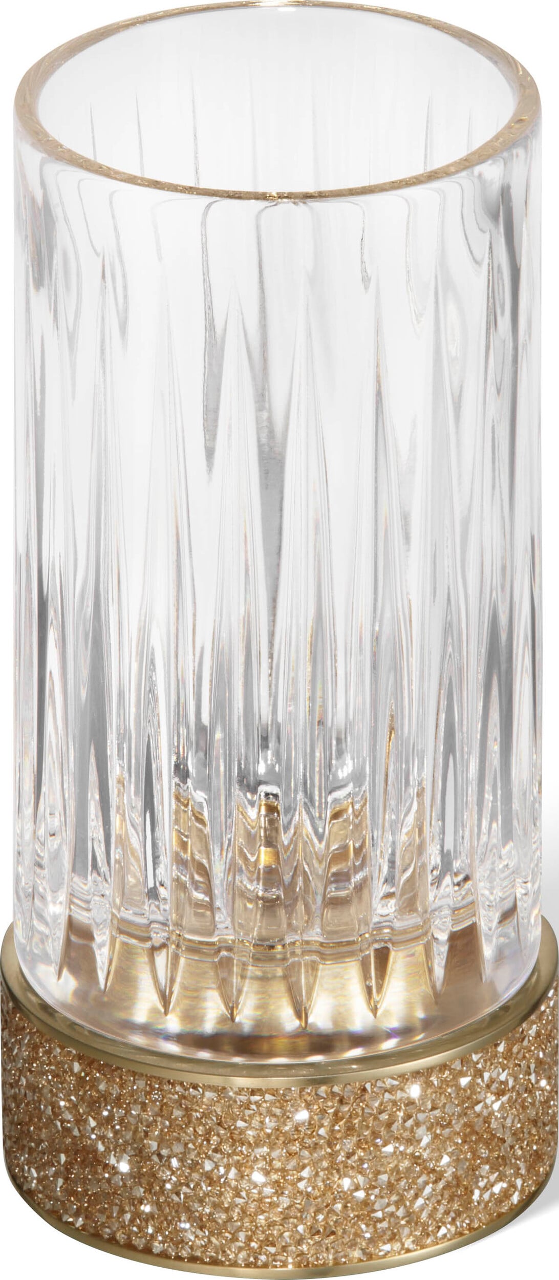 Rocks Zahnbürstenbecher geriffelt gold matt