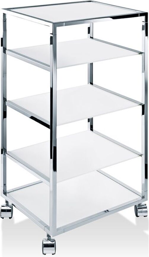 Scaffale da bagno Decor Walther bianca su ruote