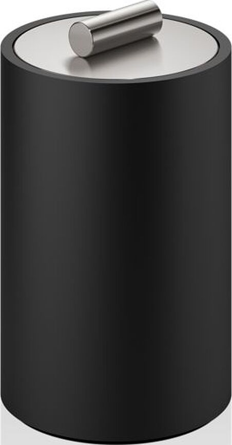 Stone Bathroom container M matte black-steel with lid