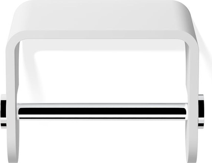 Stone Porte-papier toilette avec étagère, chrome-blanc