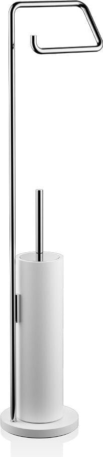 Stone Toilettenpapierständer und WC-Bürste chrom-weiß