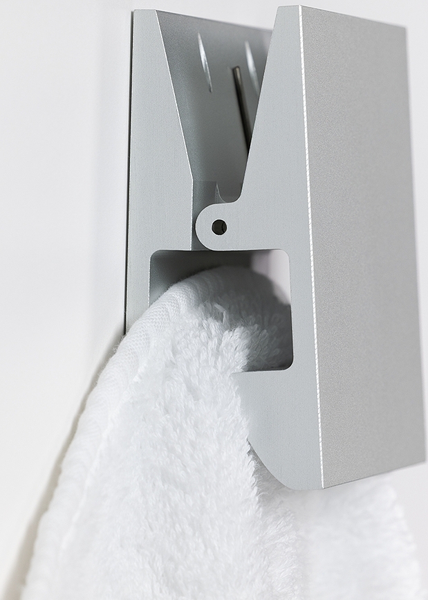 Toallero cuadrado Pinch, 5 cm, dorado mate