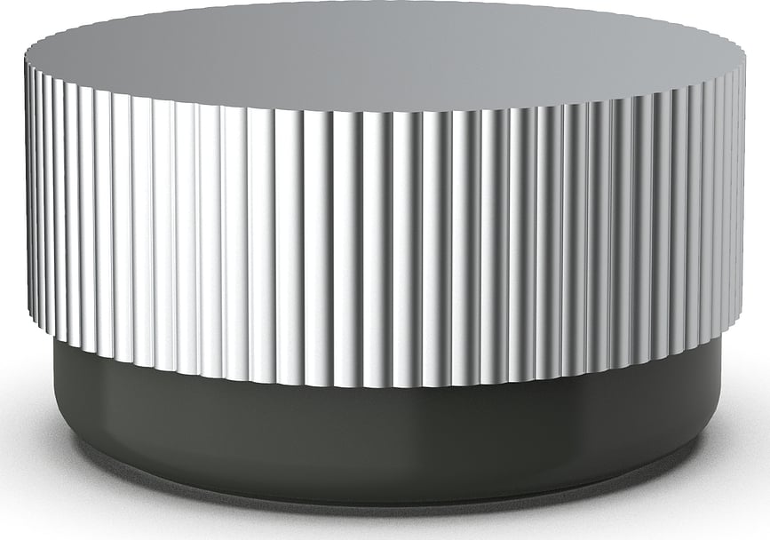 Trauciņš tualetes piederumiem Of Line ar sudraba vāku melns 16,5 cm