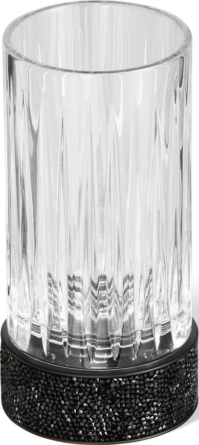 Vaso portacepillos acanalado Rocks, negro mate