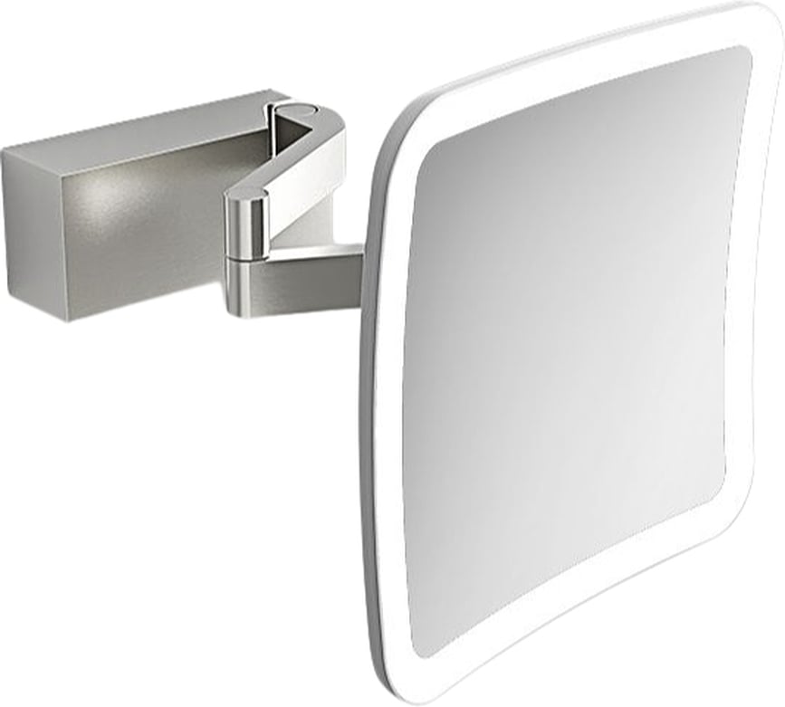 Vision Kosmetikspiegel mit 5x Vergrößerung quadratisch Stahl matt für Wandmontage