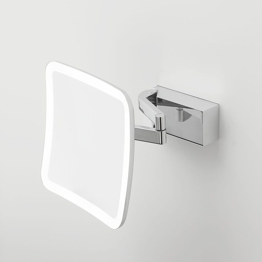 Vision Miroir de Maquillage mural grossissant x5, carré, noir mat