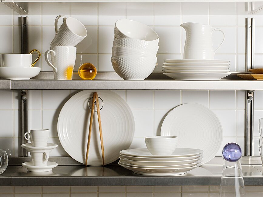 Blond Assiette à Déjeuner 22 cm, à rayures