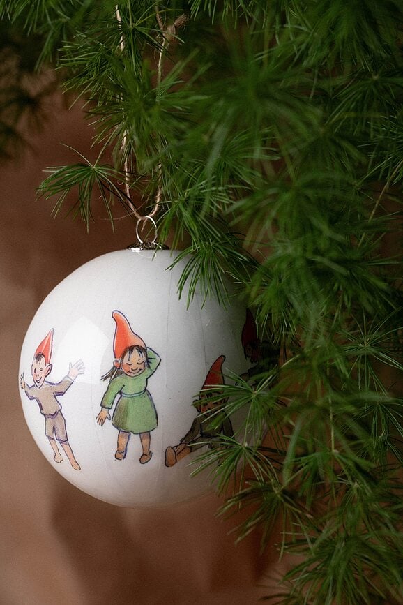 Bolas de Navidad Elsa Beskow, diseño Rana, Abejorro y Grillo, Set de 3 piezas