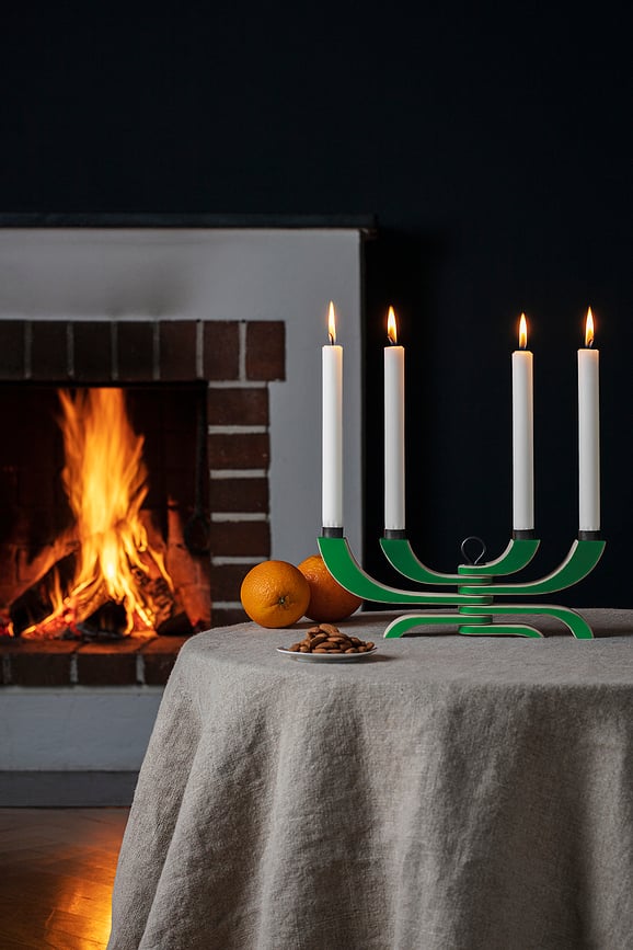 Candelabro de múltiples brazos Nordic, verde