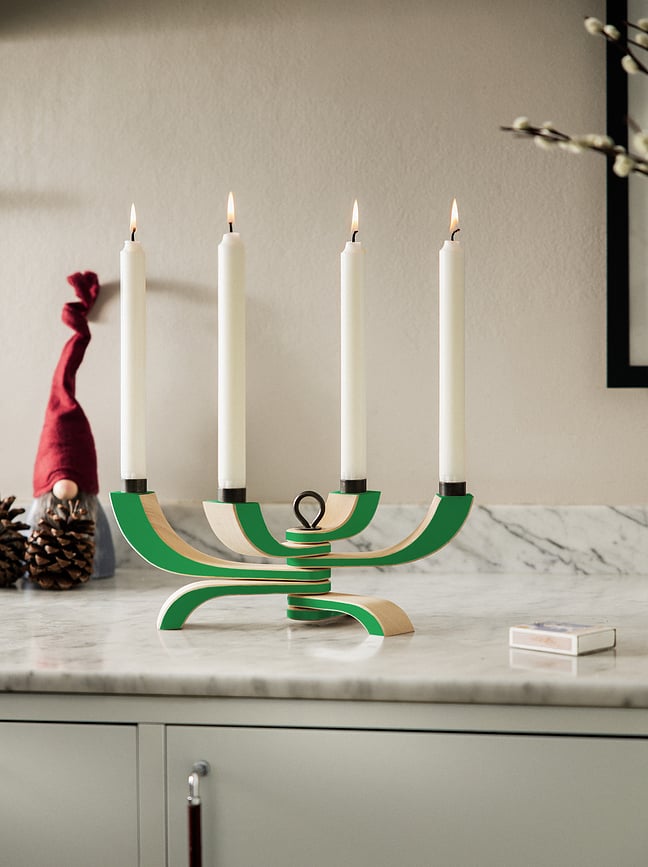 Candelabro de múltiples brazos Nordic, verde