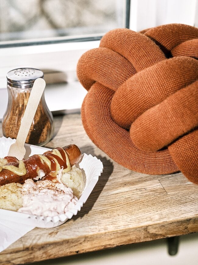 Cojín decorativo Knot, gris claro