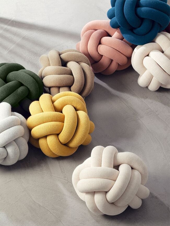 Cojín decorativo Knot, gris claro