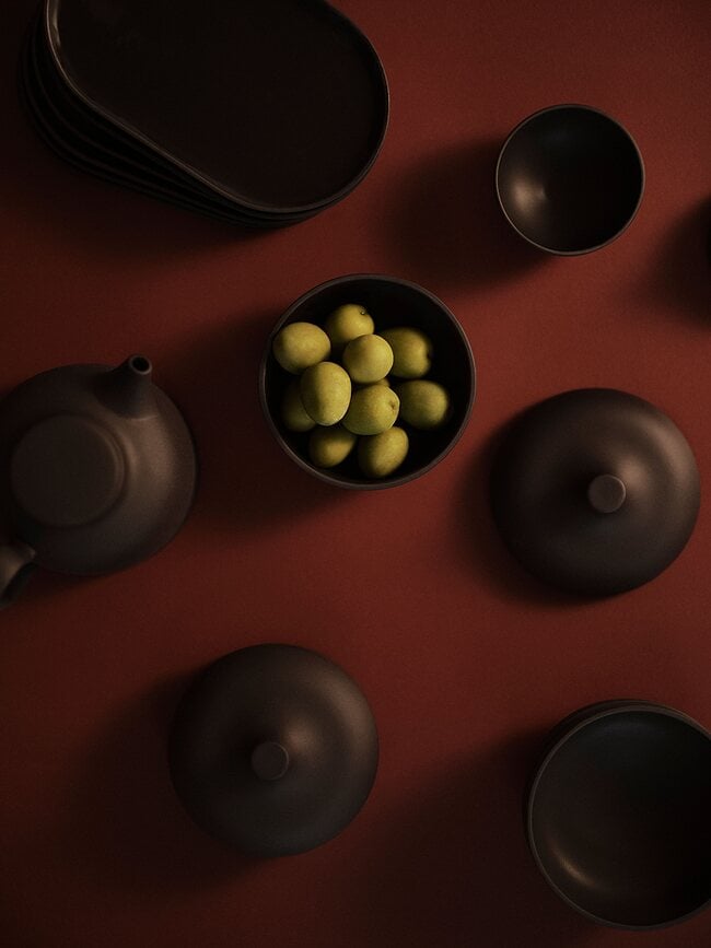 Cuenco con tapa Sand, talla M, color óxido