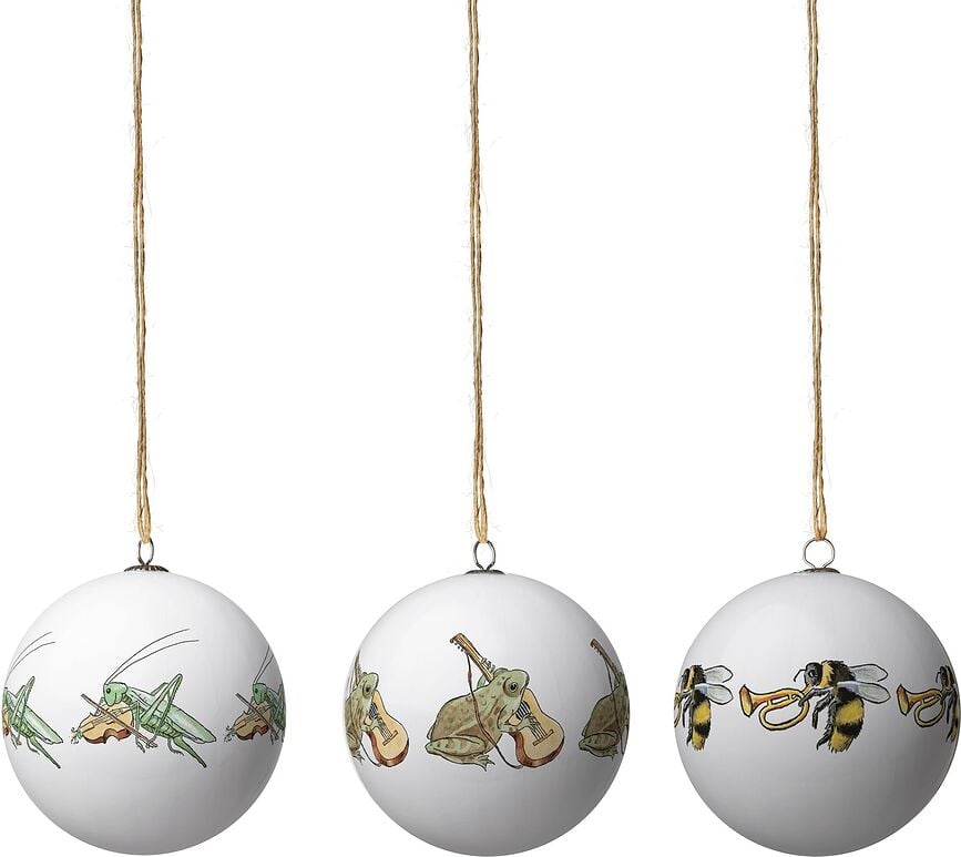 Elsa Beskow Frog Bumblebee Cricket, okraski za jelko, 3 kosi