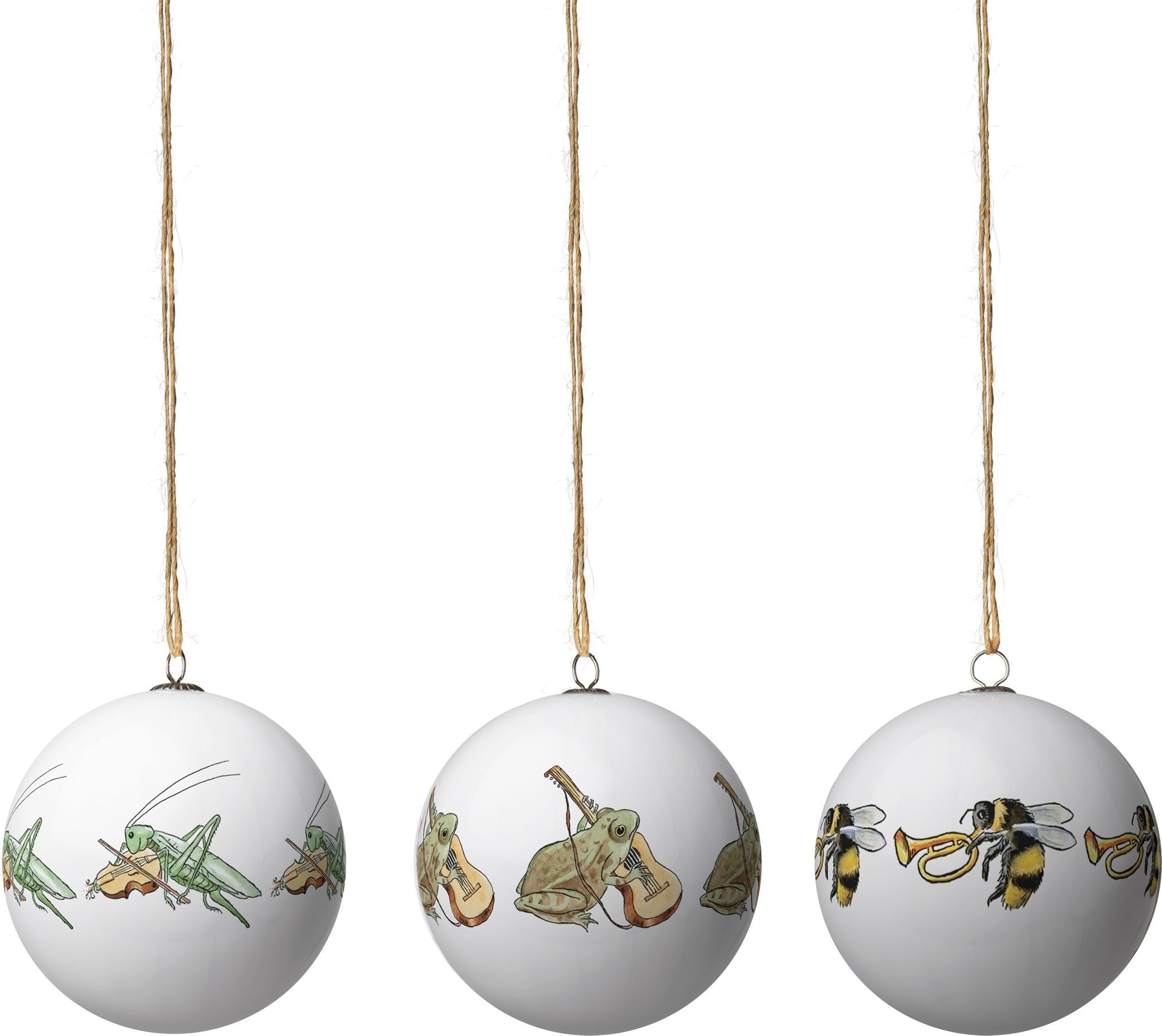 Elsa Beskow Frosch Hummel Grille Weihnachtskugeln, 3 St.