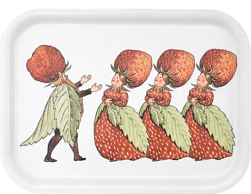 Elsa Beskow The Strawberry Family Plateau de Service 20 x 27 cm