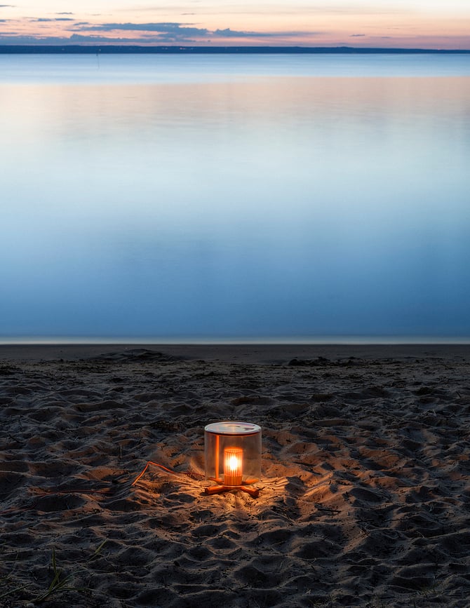 Fireplace Lampa stolna crvena