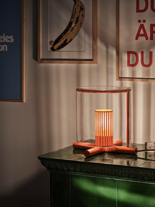 Fireplace Lampe de table, rouge