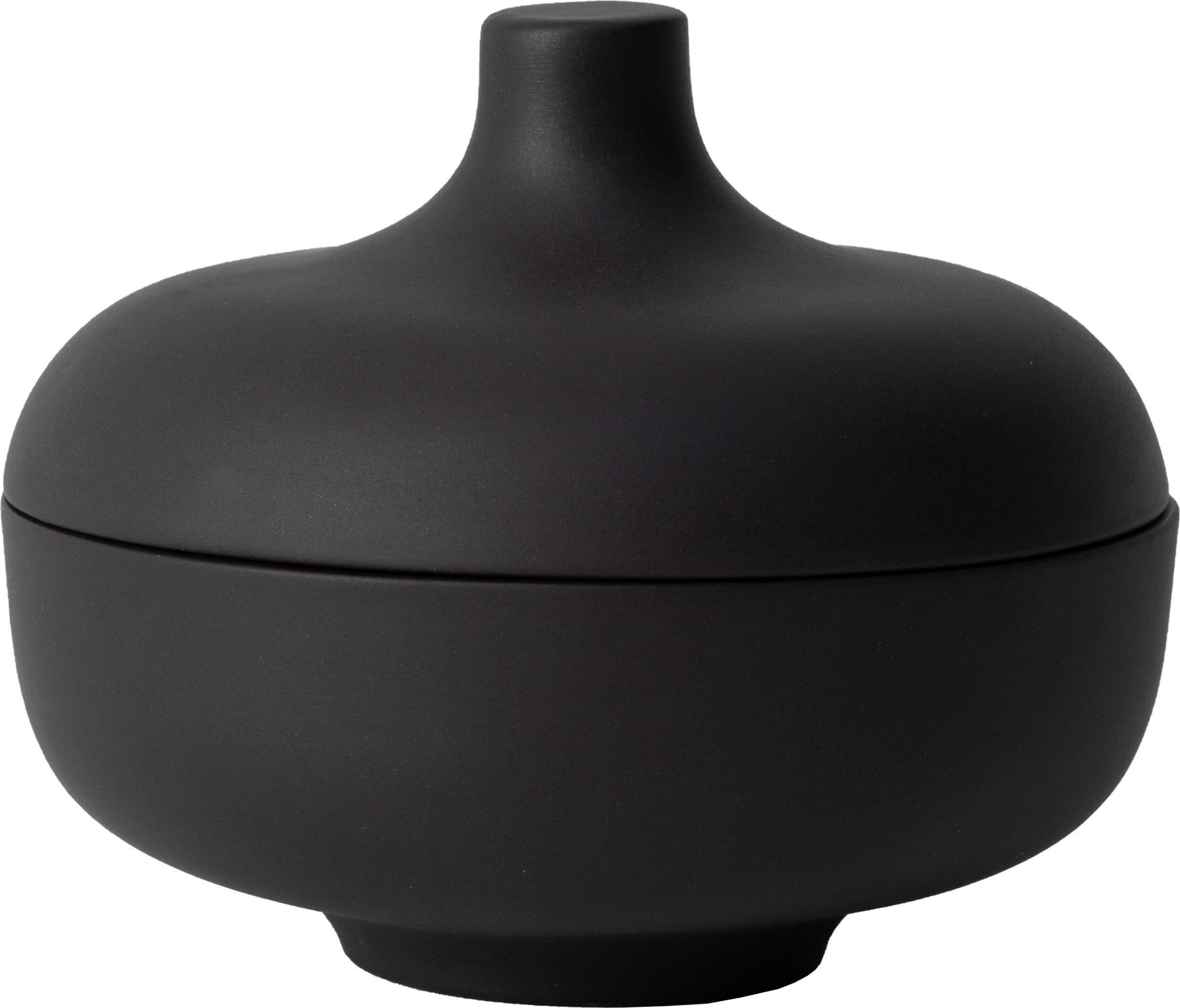 Sand Schale mit Deckel M, schwarz