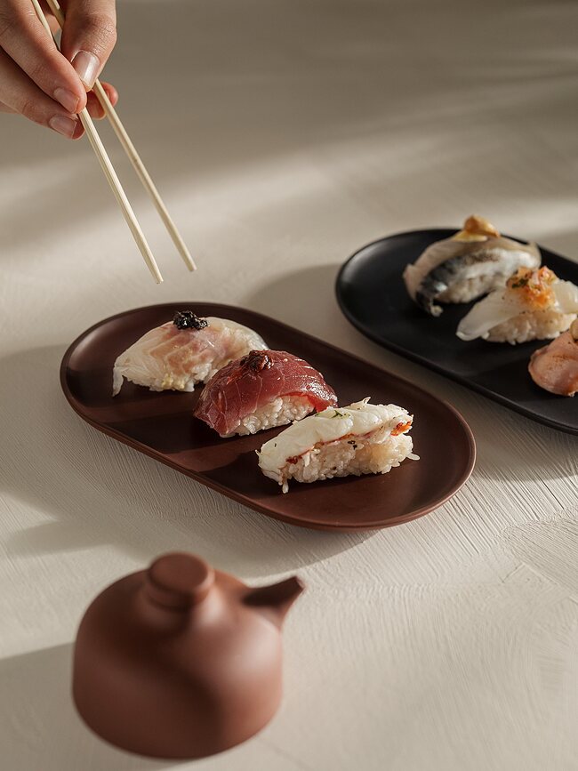 Sand Tanjur za grickalice ovalni hrđavi