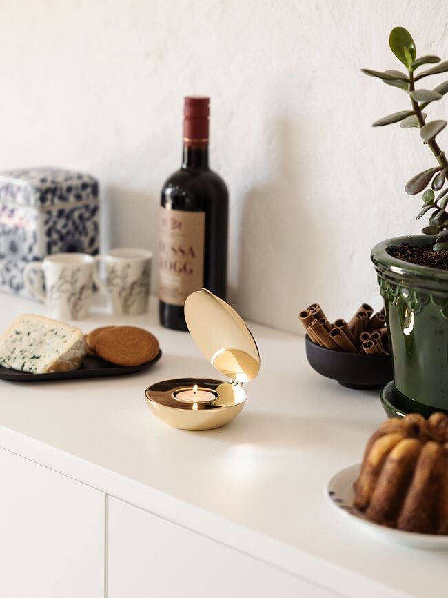 Shell Svečnik za čajne svečke, medenina