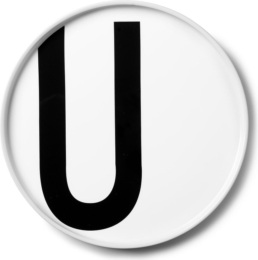 AJ Assiette en porcelaine, lettre U
