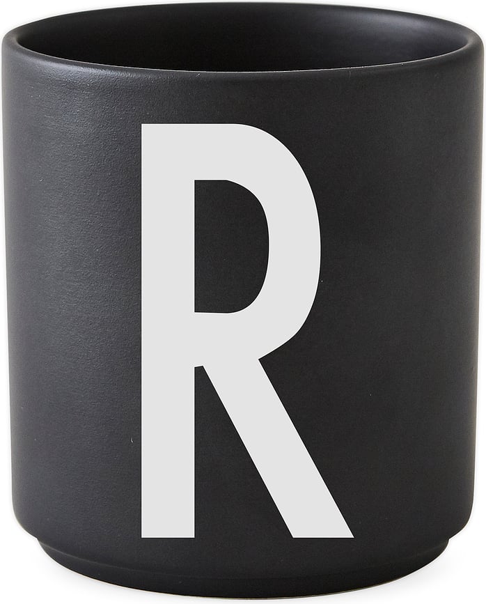 AJ Κούπα Πορσελάνης, μαύρη, με γράμμα R