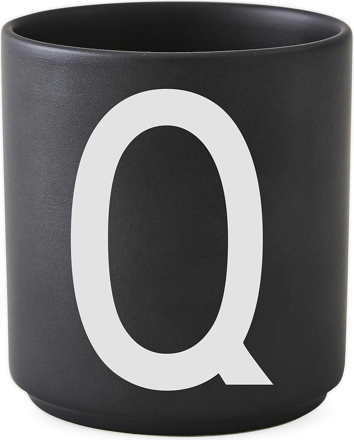 AJ Mug en Porcelaine, noir, lettre Q