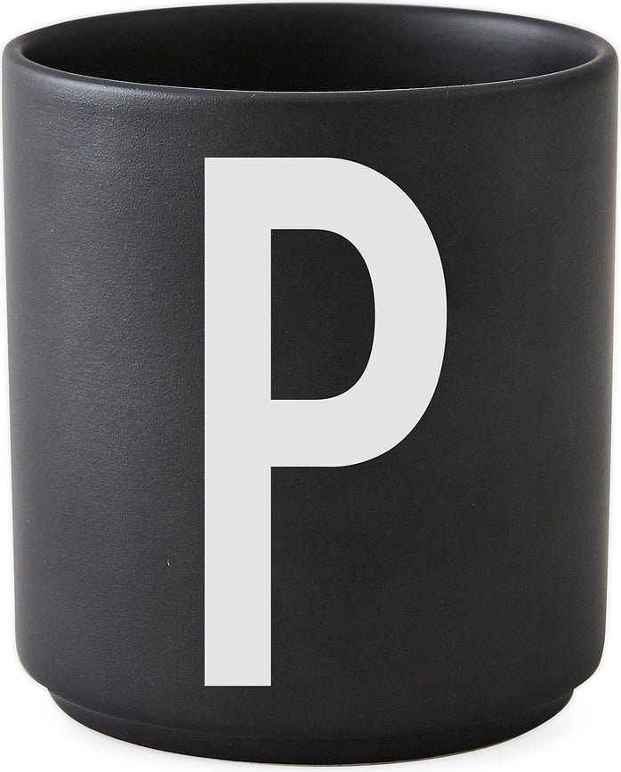 AJ Mug lettre P, en porcelaine, noir