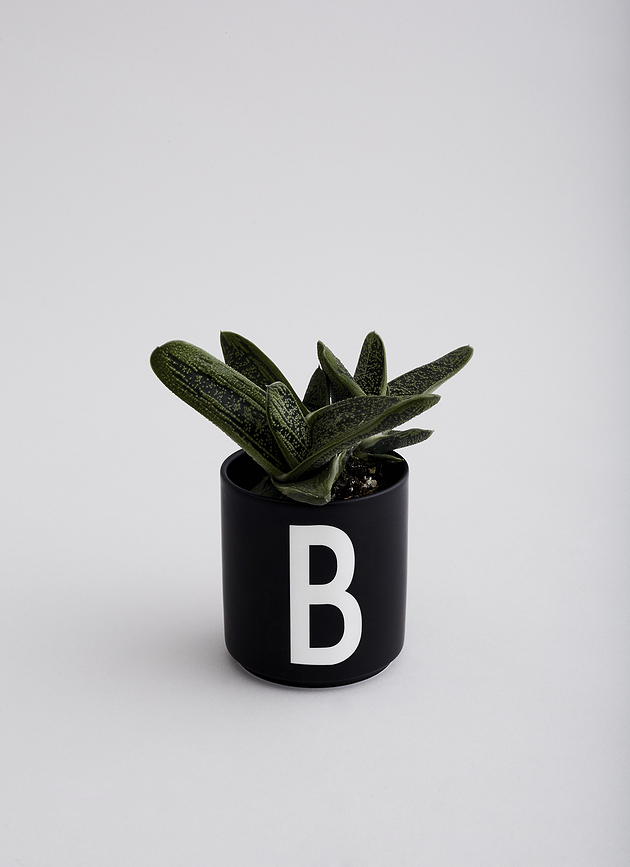 AJ Tasse Porcelaine, noire, lettre M