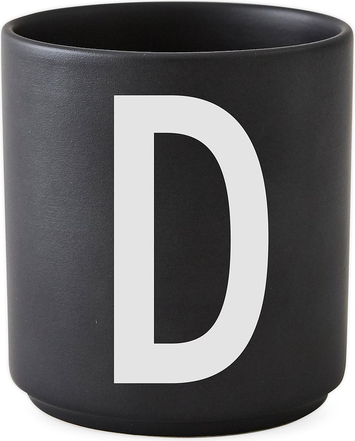 AJ Tasse lettre D, en porcelaine, noire