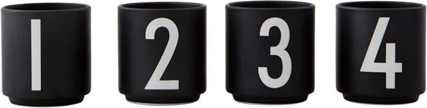 AJ Tasses à espresso, noires, Lot de 4