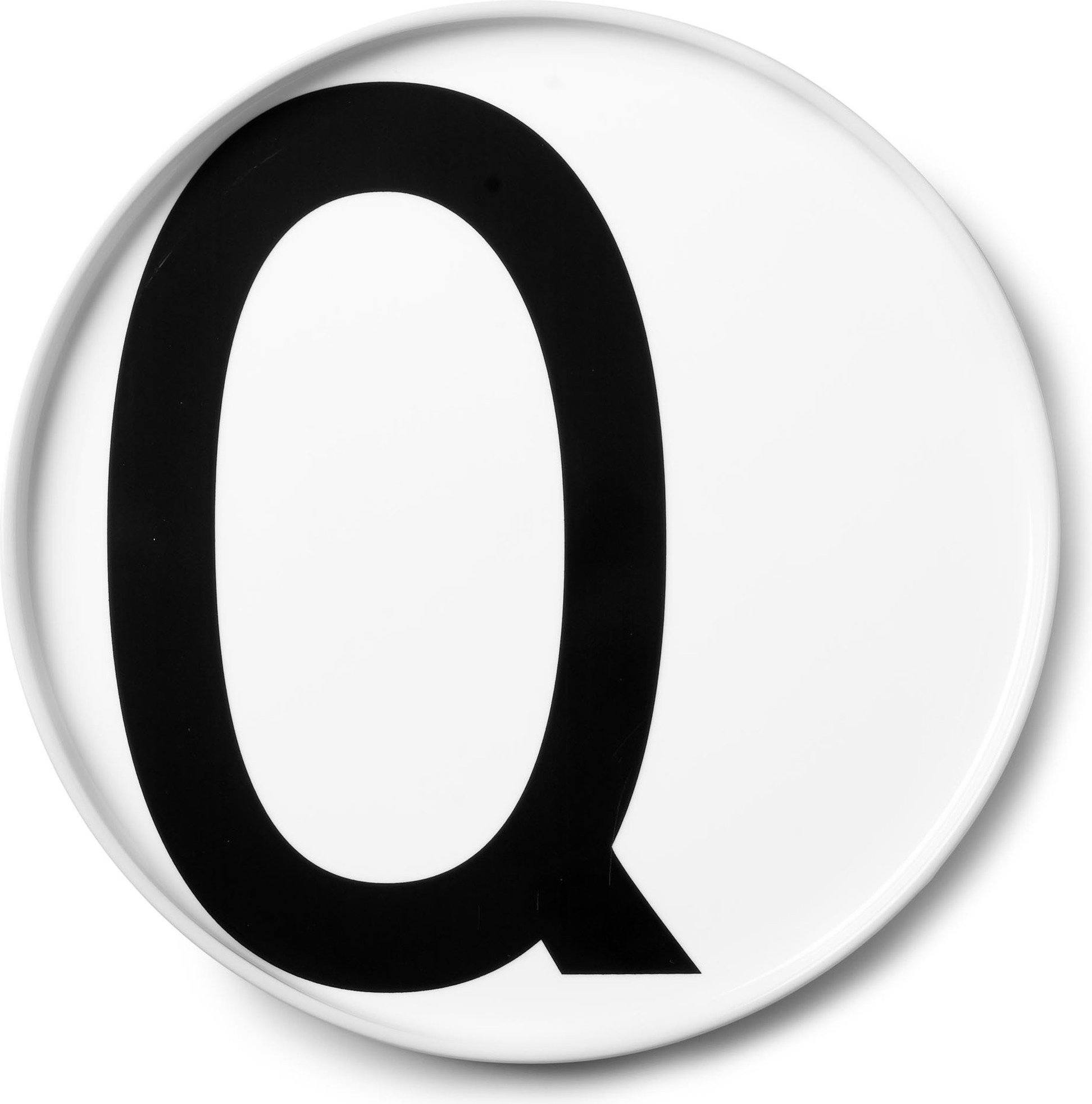 Aj Teller Buchstabe Q aus Porzellan