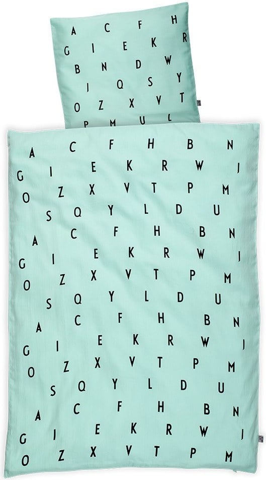 Aj Vintage ABC Kids Baby-Bettwäsche türkisfarbig
