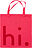Bolsa de la Compra Design Letters Hi, rosa