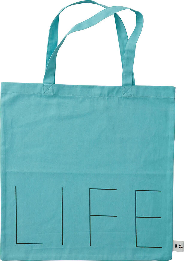 Bolsa de la Compra Design Letters Life, turquesa
