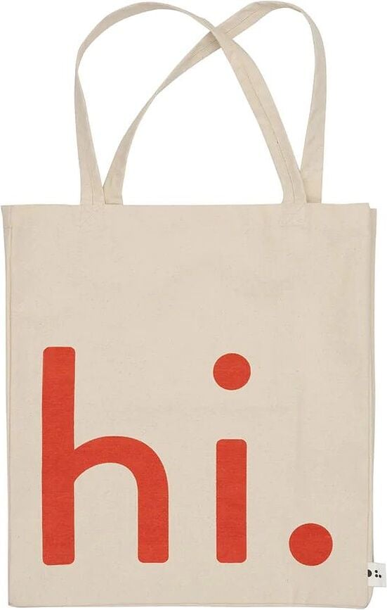 Bolsa multiusos Design Letters Hi, beige y coral